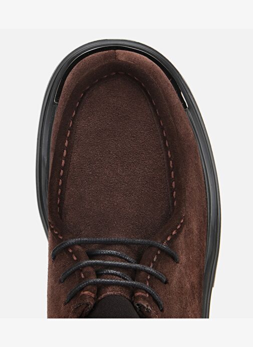 Erkek Süet Deri Kahverengi Yüksek Tabanlı Günlük Ayakkabı 02AYH311380A480 - Görsel 6