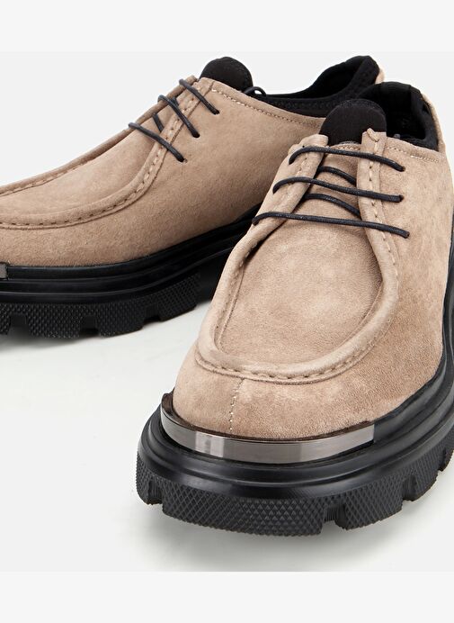 Erkek Süet Deri Vizon Yüksek Tabanlı Günlük Ayakkabı 02AYH311380A450 - Görsel 4