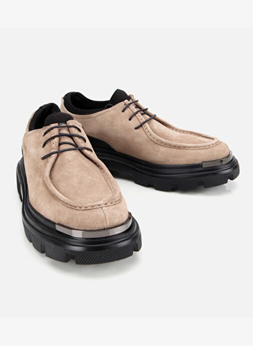 Erkek Süet Deri Vizon Yüksek Tabanlı Günlük Ayakkabı 02AYH311380A450 - Görsel 3