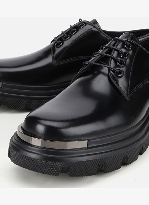 Erkek Açma Deri Siyah Yüksek Tabanlı Günlük Ayakkabı 02AYH311390A100 - Görsel 4