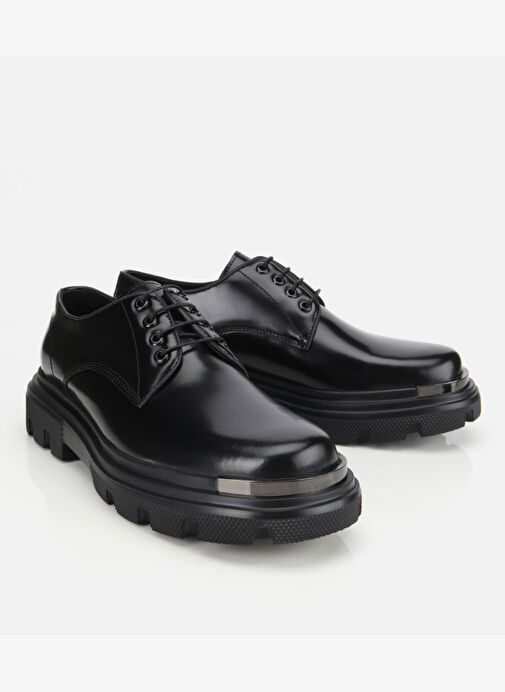Erkek Açma Deri Siyah Yüksek Tabanlı Günlük Ayakkabı 02AYH311390A100 - Görsel 3