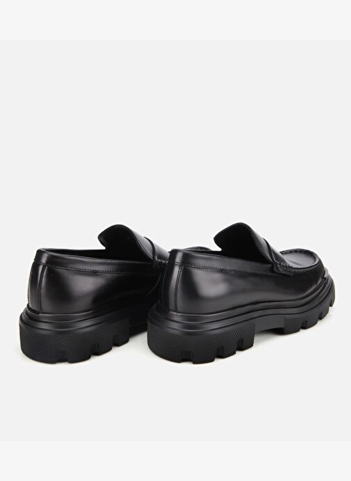 Erkek Deri Siyah Yüksek Tabanlı Klasik Loafer 02AYH311400A100 - Görsel 5
