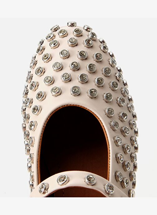 Kadın Bej Taşlı Babet - Görsel 5