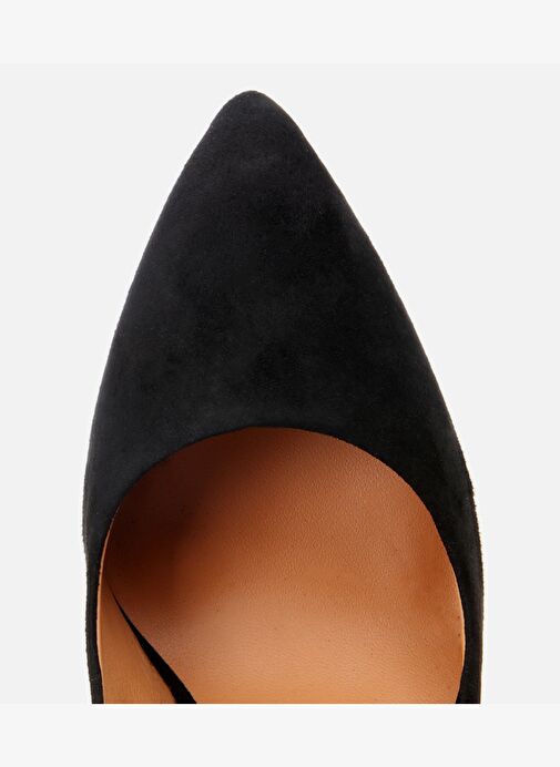 Kadın Süet Deri Siyah Stiletto - Görsel 5