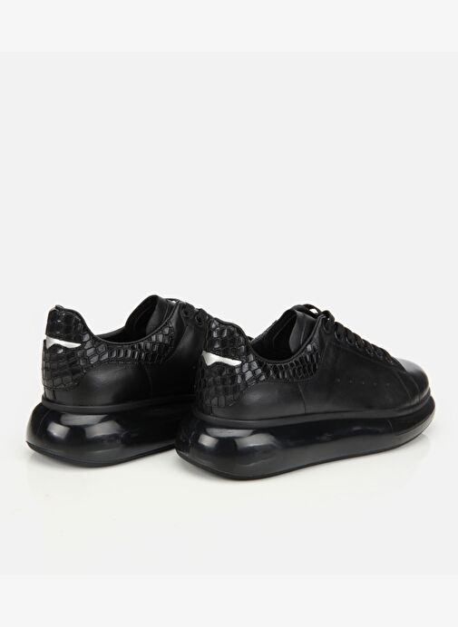 Erkek Deri Siyah Yüksek Tabanlı Spor Ayakkabı 02AYH305130A100 - Görsel 5