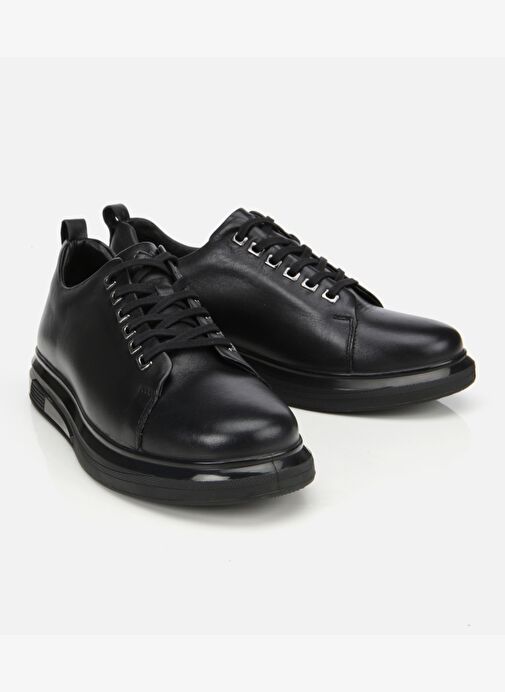 Erkek Deri Siyah Günlük Ayakkabı 02AYH311560A100 - Görsel 3