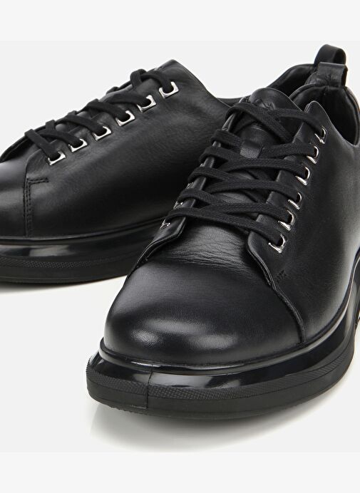 Erkek Deri Siyah Günlük Ayakkabı 02AYH311560A100 - Görsel 4