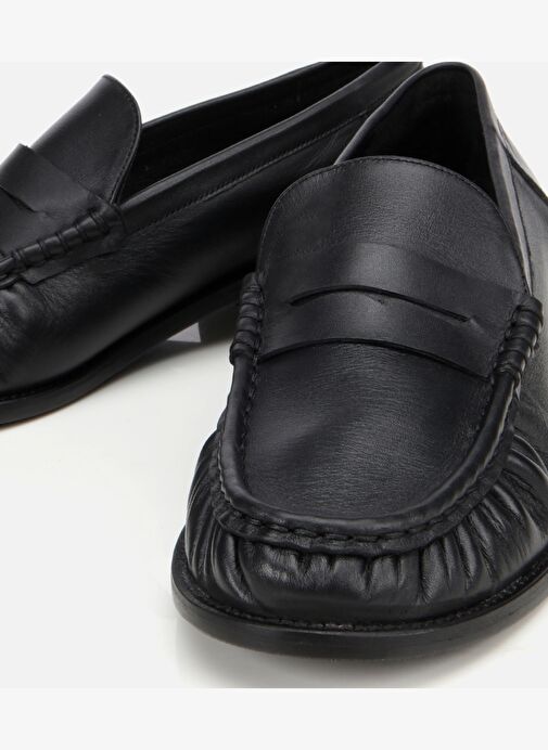 Kadın Deri Siyah Günlük Loafer 01AYH311570A100 - Görsel 4