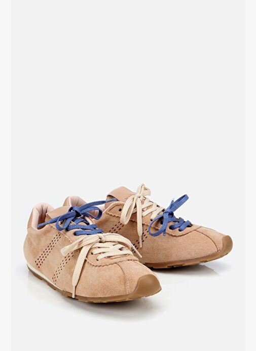 Kadın Süet Bej Spor Ayakkabı - Görsel 3
