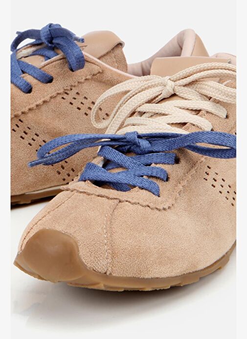 Kadın Süet Bej Spor Ayakkabı - Görsel 4