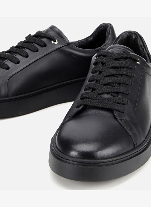 Erkek Deri Siyah Günlük Ayakkabı 02AYH311770A100 - Görsel 4