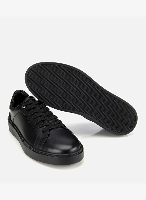 Erkek Deri Siyah Günlük Ayakkabı 02AYH311770A100 - Görsel 7