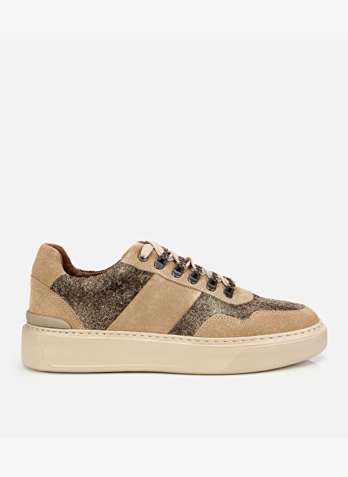 Erkek Süet Deri Bej Yüksek Tabanlı Spor Ayakkabı 02AYH311810A300 - Görsel 2