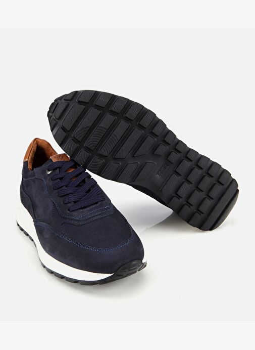 Erkek Deri Lacivert Spor Ayakkabı 02AYH311820A680 - Görsel 7
