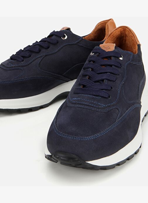 Erkek Deri Lacivert Spor Ayakkabı 02AYH311820A680 - Görsel 4