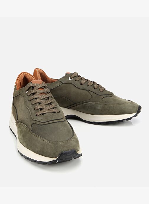 Erkek Deri Haki Spor Ayakkabı 02AYH311820A880 - Görsel 3