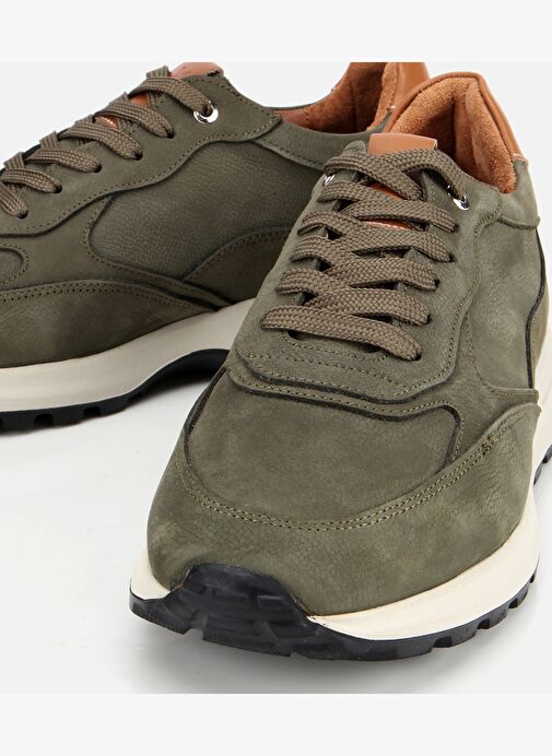 Erkek Deri Haki Spor Ayakkabı 02AYH311820A880 - Görsel 4