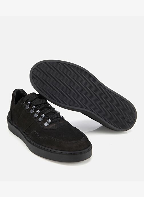 Erkek Nubuk Deri Siyah Günlük Ayakkabı 02AYH311830A100 - Görsel 7