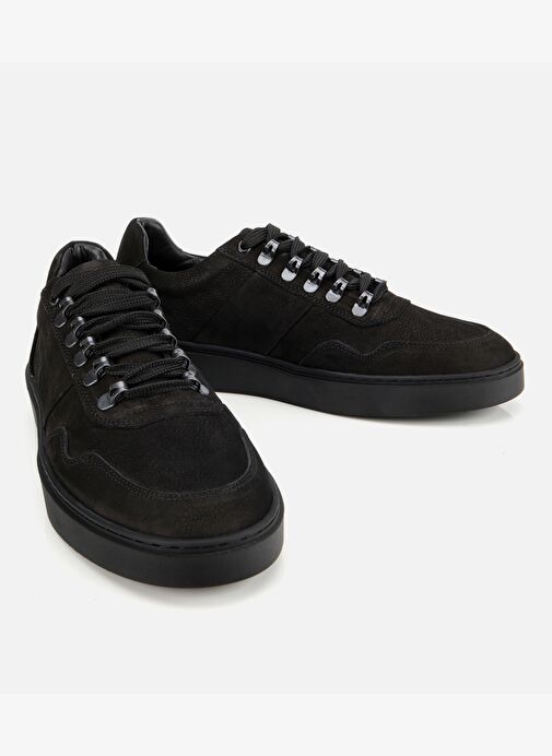 Erkek Nubuk Deri Siyah Günlük Ayakkabı 02AYH311830A100 - Görsel 3