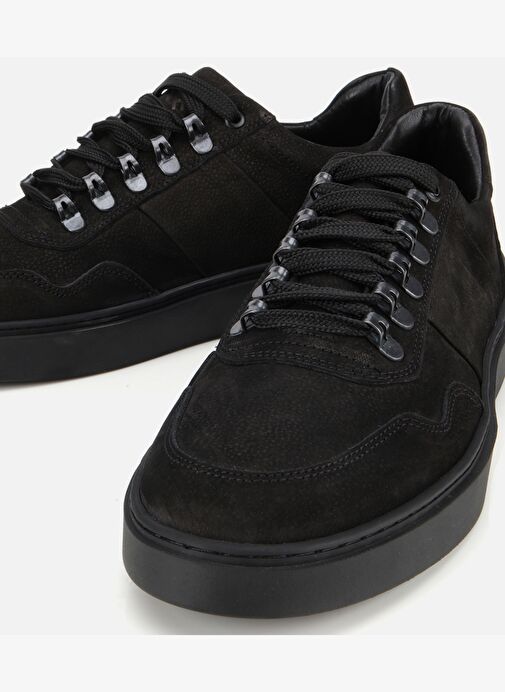 Erkek Nubuk Deri Siyah Günlük Ayakkabı 02AYH311830A100 - Görsel 4