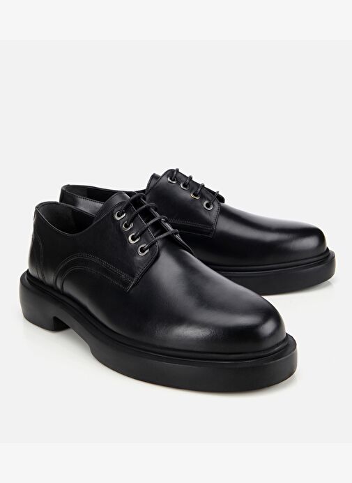 Erkek Deri Siyah Bağcıklı Günlük Ayakkabı 02AYH311840A100 - Görsel 3