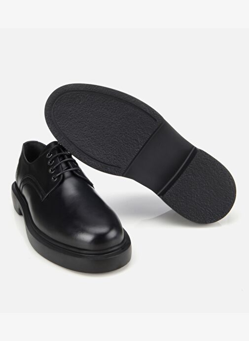 Erkek Deri Siyah Bağcıklı Günlük Ayakkabı 02AYH311840A100 - Görsel 7