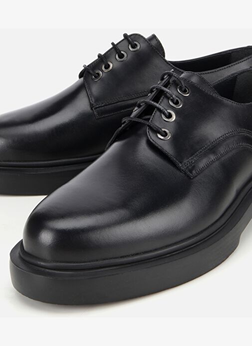 Erkek Deri Siyah Bağcıklı Günlük Ayakkabı 02AYH311840A100 - Görsel 4