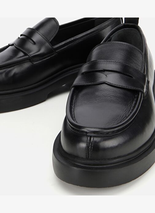 Erkek Deri Siyah Yüksek Tabanlı Klasik Loafer 02AYH311850A100 - Görsel 4