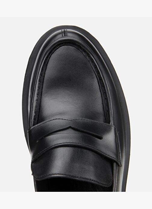 Erkek Deri Siyah Yüksek Tabanlı Klasik Loafer 02AYH311850A100 - Görsel 6