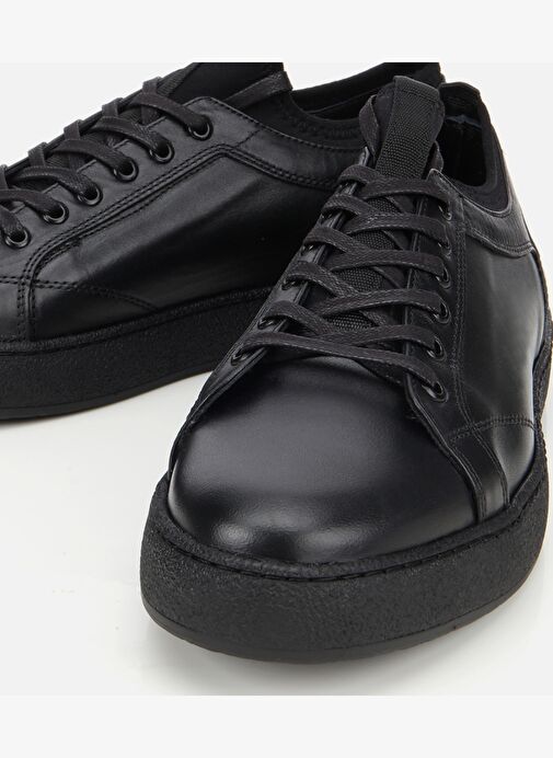Erkek Deri Siyah Yumuşak Dokulu Günlük Ayakkabı 02AYH311860A100 - Görsel 4