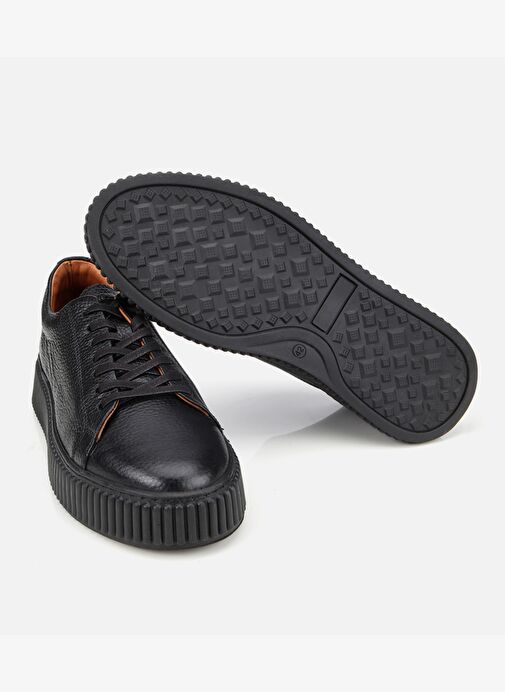 Erkek Deri Siyah Yüksek Tabanlı Spor Ayakkabı 02AYH311870A100 - Görsel 7