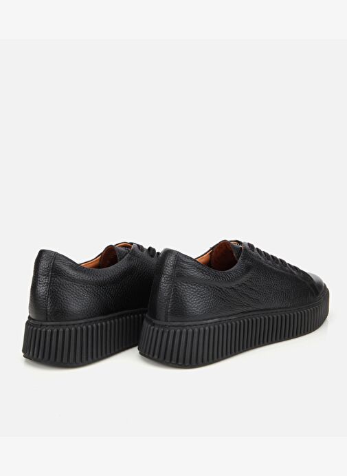 Erkek Deri Siyah Yüksek Tabanlı Spor Ayakkabı 02AYH311870A100 - Görsel 5