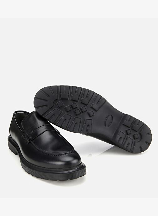 Erkek Deri Siyah Klasik Loafer 02AYH311980A100 - Görsel 7