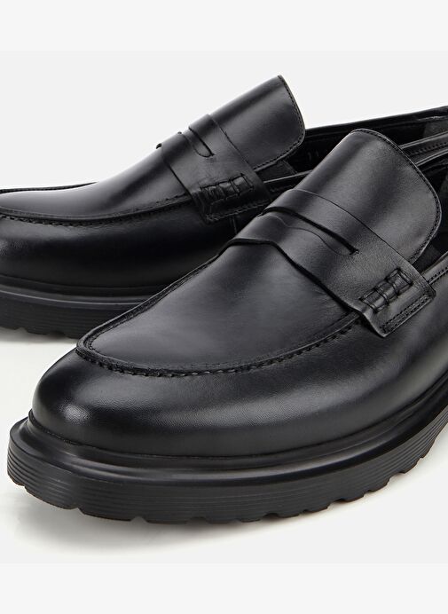 Erkek Deri Siyah Klasik Loafer 02AYH311980A100 - Görsel 4
