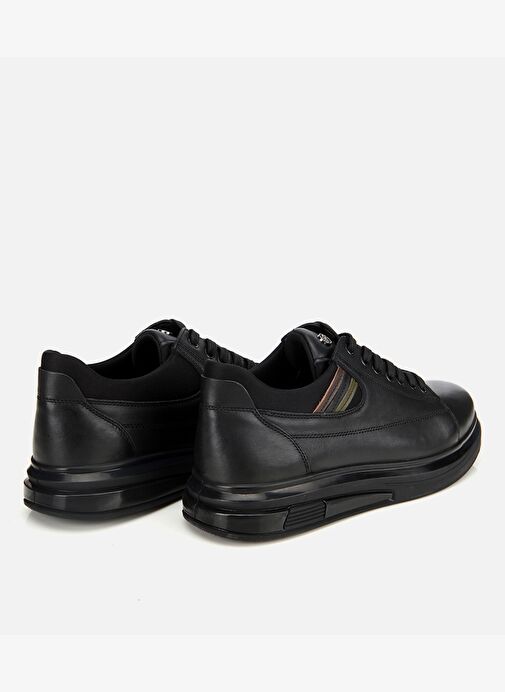 Erkek Deri Siyah Yumuşak Dokulu Esnek Tabanlı Spor Ayakkabı 02AYH312000A100 - Görsel 5