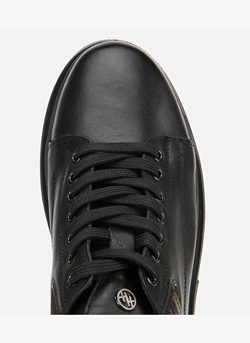 Erkek Deri Siyah Yumuşak Dokulu Esnek Tabanlı Spor Ayakkabı 02AYH312000A100 - Görsel 6