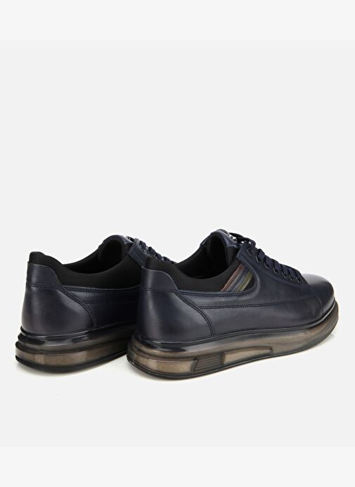 Erkek Deri Lacivert Yumuşak Dokulu Esnek Tabanlı Spor Ayakkabı 02AYH312000A680 - Görsel 5