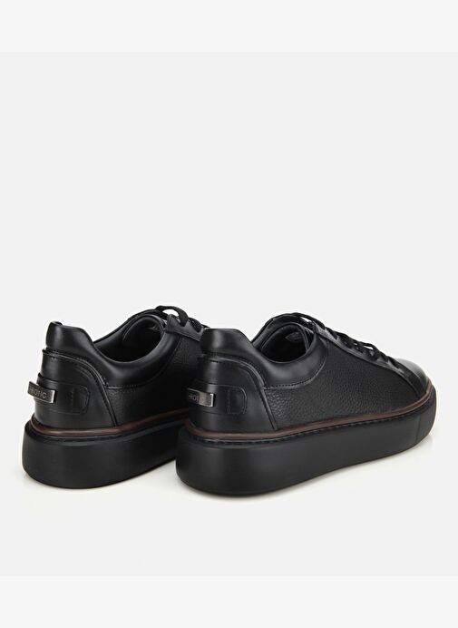 Erkek Deri Siyah Kalın Tabanlı Spor Ayakkabı 02AYH312060A100 - Görsel 5