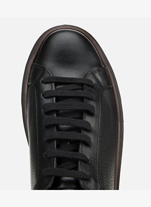 Erkek Deri Siyah Kalın Tabanlı Spor Ayakkabı 02AYH312060A100 - Görsel 6