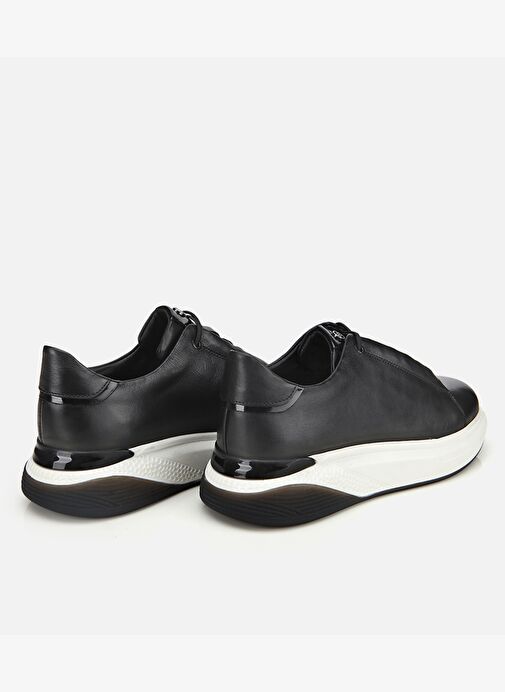 Erkek Deri Siyah Rahat Yüksek Tabanlı Spor Ayakkabı 02AYH312080A100 - Görsel 5