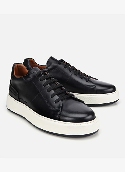 Erkek Deri Siyah Yumuşak Dokulu Günlük Ayakkabı 02AYH312120A100 - Görsel 3