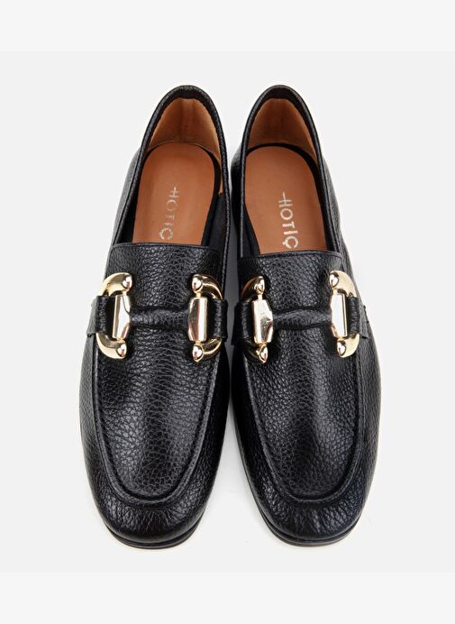 Kadın Deri Siyah Tokalı Klasik Loafer 01AYH312390A100 - Görsel 7