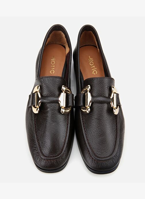 Kadın Deri Kahverengi Tokalı Klasik Loafer 01AYH312390A480 - Görsel 7