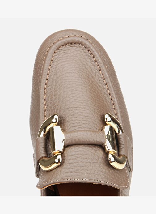 Kadın Deri Vizon Tokalı Klasik Loafer 01AYH312390A450 - Görsel 6