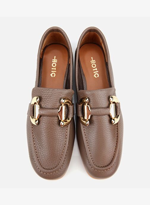 Kadın Deri Vizon Tokalı Klasik Loafer 01AYH312390A450 - Görsel 7
