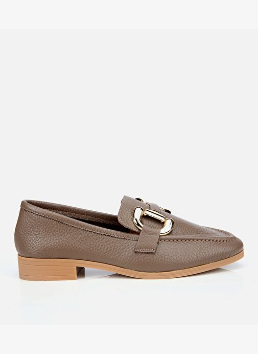 Kadın Deri Vizon Tokalı Klasik Loafer 01AYH312390A450 - Görsel 2