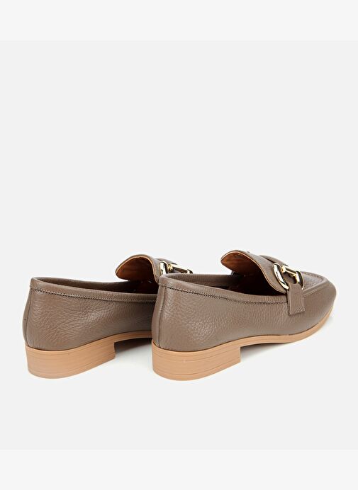 Kadın Deri Vizon Tokalı Klasik Loafer 01AYH312390A450 - Görsel 5