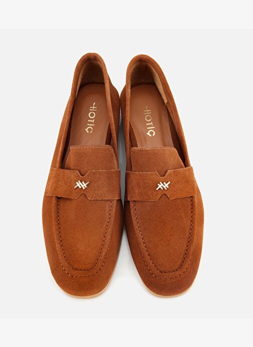 Kadın Süet Deri Taba Yumuşak Dokulu Klasik Loafer 01AYH312410A430 - Görsel 7
