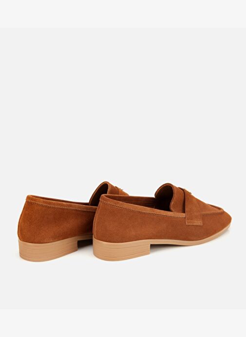 Kadın Süet Deri Taba Yumuşak Dokulu Klasik Loafer 01AYH312410A430 - Görsel 5