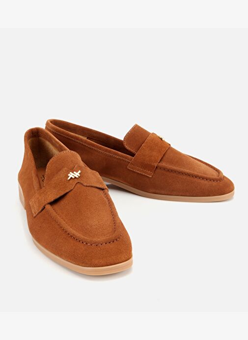 Kadın Süet Deri Taba Yumuşak Dokulu Klasik Loafer 01AYH312410A430 - Görsel 3